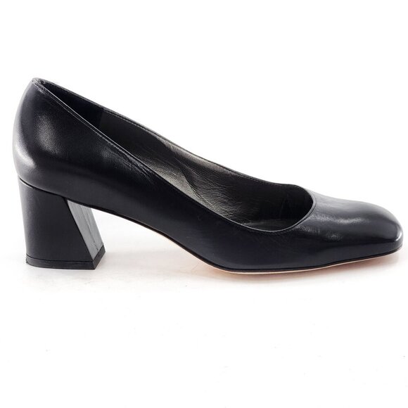 Stuart Weitzman Shoes - STUART WEITZMAN Marymid Pump Square Toe Leather Black